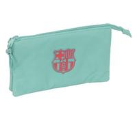 Safta F.C.Barcelona Chica - Triple Pencil Case, Children's Pencil Case, Ideal for School Children, Comfortable and Versatile, Quality and Resistance, 22 x 3 x 12 cm, Aqua Green, Aqua Green, Estándar,