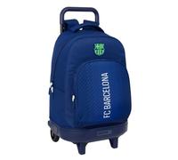 Safta F.C. BARCELONA NAVY BLUE - Large Backpack with Wheels, Compact, Removable, Ideal for Children of Different Ages, Comfortable and Versatile, Quality and Resistance, 33 x 22 x 45 cm, navy, M,