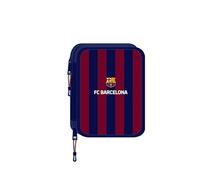 safta F.C. Barcelona School Pencil Case with 56 Tools Included, Practical and Versatile, Easy to Clean, 19.5 x 25 x 4.5 cm, Colour: Navy Blue/Garnet, Navy Blue/Garnet,