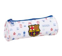 Safta - FC Barcelona Preschool Round School Pencil Case, Children's School Organizer with Zip and Easy Opening Pull, Measures 20 x 7 x 7 cm, Pencil Case