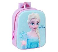 Safta FROZEN 3D Nursery Backpack, Adaptable to Cart, Easy Cleaning, Ideal for Children of Different Ages, Comfortable and Versatile, Quality and Resistance, 22 x 10 x 27 cm, Sky Blue/Pink, M, Casual