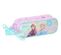 Safta Frozen Cool Days - Children's Double Pencil Case, Children's Pencil Case, Ideal for School-Aged Children, Comfortable and Versatile, Quality and Resistance, 21 x 6 x 8 cm, Purple/Sky Blue,