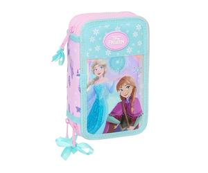 Safta Frozen Cool Days - School Pencil Case with 36 Tools Included, Children's Pencil Case, Child, Ideal for Children from 5 to 14 Years, Comfortable and Versatile, 12.5 x 5.5 x 19.5 cm, Violet/Sky