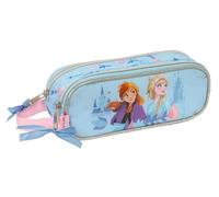 Safta Frozen Ice Magic - Double Child's Pencil Case, Children's Pencil Case, Ideal for School Age Children, Comfortable and Versatile, Quality and Resistance, 21 x 6 x 8 cm, light blue, M, Casual