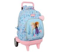 Safta Frozen Ice Magic - Large Backpack with Wheels, Compact Evolution, Removable, Ideal for Children of Different Ages, Comfortable and Versatile, Quality and Resistance, 33 x 22 x 45 cm, light blue,