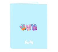 Safta Furby Binder with 4 Ring Sheets, Ideal for Children of Different Ages, Comfortable and Versatile, Quality and Strength, 26.5 x 33 cm, Sky Blue, M, Casual, Sky Blue, M, Casual