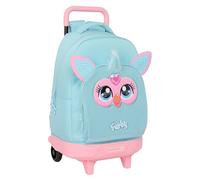 Safta FURBY - Large Backpack with Wheels, Compact, Removable, Ideal for Children of Different Ages, Comfortable and Versatile, Quality and Resistance, 33 x 22 x 45 cm, sky blue, M, Casual
