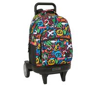 SAFTA GRAFFITI COLORS - Large Backpack with Wheels, Compact Evolution, Removable, Ideal for Children of Different Ages, Comfortable and Versatile, Quality and Resistance, 33 x 22 x 45 cm