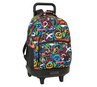 SAFTA GRAFFITI COLORS - Large Backpack with Wheels, Compact, Removable, Ideal for Children of Different Ages, Comfortable and Versatile, Quality and Resistance, 33 x 22 x 45 cm