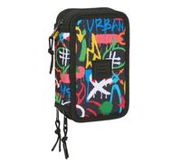 SAFTA GRAFFITI COLORS - School Pencil Case with 37 Tools Included, Children's Pencil Case, Child, Ideal for Children from 5 to 14 Years, Comfortable and Versatile, Quality and Resistance, 12.5 x 5.5 x