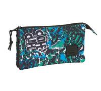 SAFTA GRAFFITI GO - Triple Pencil Case, Children's Pencil Case, Ideal for School Age Children, Comfortable and Versatile, Quality and Resistance, 22 x 3 x 12 cm