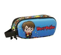Safta Harry Potter 3D - Double 3D Pencil Case, Children's Pencil Case, Ideal for School Age Children, Comfortable and Versatile, Quality and Resistance, 21 x 6 x 8 cm, Blue/Multicoloured,