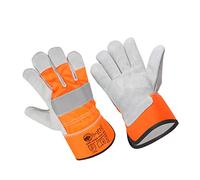 SAFTA Heavy Duty Gardening Gloves Thorn Proof, Gardening Gift for Men & Ladies Gauntlet, Ultimate Protection & Comfort for Gardeners, Gripper, Rigger. (L(09), Green) (High Viz-Orange, X-Large)