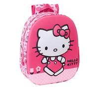 Safta HELLO KITTY 3D School Backpack, with 3D Design, Adaptable to Cart, Ideal for Children of Different Ages, Comfortable and Versatile, Quality and Resistance, 27 x 10 x 33 cm, pink, M, Casual