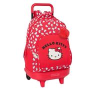 Safta Hello Kitty Iconic - Large Backpack with Wheels, Compact, Removable, Ideal for Children of Different Ages, Comfortable and Versatile, Quality and Resistance, 33 x 22 x 45 cm, Red/White, M,