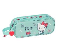 Safta Hello Kitty Sea Lovers - Double Child's Pencil Case, Children's Pencil Case, Ideal for School Age Children, Comfortable and Versatile, Quality and Resistance, 21 x 6 x 8 cm, Turquoise