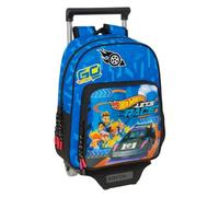 Safta HOT WHEELS LET'S RACE - Children's Backpack with Trolley 705, Ideal for Children of Different Ages, Comfortable and Versatile, Quality and Resistance, 27 x 10 x 33 cm, Blue/Black, M, Casual