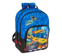 Safta HOT WHEELS LET'S RACE - Children's School Backpack, Ideal for Children of Different Ages, Comfortable and Versatile, Quality and Resistance, 32 x 15 x 42 cm, Blue/Black, M, Casual