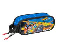 Safta HOT WHEELS LET'S RACE - Double Child's Pencil Case, Children's Pencil Case, Ideal for School Age Children, Comfortable and Versatile, Quality and Resistance, 21 x 6 x 8 cm, Blue/Black, M,