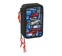 Safta HOT WHEELS - School Pencil Case with 37 Tools Included, Children's Pencil Case, Child, Ideal for Children from 5 to 14 Years, Comfortable and Versatile, Quality and Resistance, 12.5 x 5.5 x 19.5