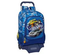 Safta Hot Wheels Sonny - Children's Backpack, Model 522 with Trolley 905, Ideal for Children of Different Ages, Comfortable and Versatile, Quality and Resistance, 32 x 42 x 14 cm, Navy Blue, Navy,