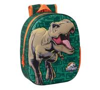 Safta JURASSIC WORLD 3D School Backpack, with 3D Design, Adaptable to Cart, Ideal for Children of Different Ages, Comfortable and Versatile, Quality and Resistance, 27 x 10 x 33 cm, dark green, M