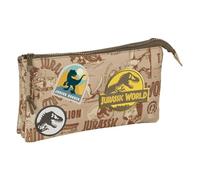 Safta Jurassic World Triple Pencil Case, Multi-Colour