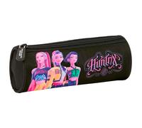 K-POP Demon Hunters - Black - Round Children's School Pencil Case, Child, Ideal for Children from 5 to 14 Years, Comfortable and Versatile, Quality and Resistance, 20 x 7 cm