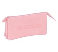 Safta KAPPA BASICS - Triple Pencil Case, Children's Pencil Case, Ideal for School Age Children, Comfortable and Versatile, Quality and Resistance, 22 x 3 x 12 cm, pink, M, Casual
