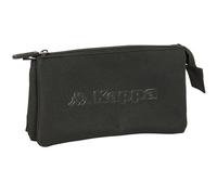 Safta KAPPA BASICS - Triple Pencil Case, Children's Pencil Case, Ideal for School Age Children, Comfortable and Versatile, Quality and Resistance, 22 x 3 x 12 cm, Black/White, M, Casual