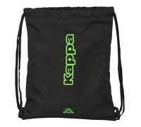 Safta KAPPA BLACK - Large Flat Sack Backpack, Ideal for Children of Different Ages, Comfortable and Versatile, Quality and Resistance, 35 x 40 cm, Black, Black/White, Estándar, Casual