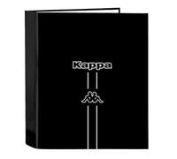 Safta Kappa Dark - Folio Folder 4 Rings, Ideal for Children of Different Ages, Comfortable and Versatile, Quality and Resistance, 27 x 6 x 33 cm, Black/White, M, Casual