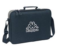 Safta KAPPA Dark Navy - Extra School Wallet, Pencil Case, Shoulder Bag, Comfortable and Versatile, Quality and Resistance, 38 x 6 x 28 cm, Grey/Navy Blue Melange