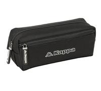 Safta KAPPA Dark - Triple Small Pencil Case, Children's Pencil Case, Ideal for School Age Children, Comfortable and Versatile, Quality and Resistance, 22 x 6 x 8.5 cm, Black/White, M, Casual