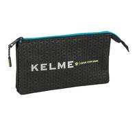 Safta KELME IRON - Triple Pencil Case, Children's Pencil Case, Ideal for School Age Children, Comfortable and Versatile, Quality and Resistance, 22 x 3 x 12 cm, Black/White, M, Casual