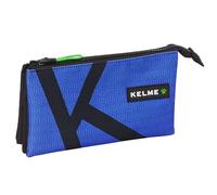 Safta Kelme Royal - Triple Pencil Case, Children's Pencil Case, Ideal for School Children, Comfortable and Versatile, Quality and Resistance, 22 x 3 x 12 cm, Black, Black/White, Estándar, Casual
