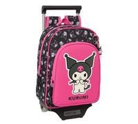 Safta Kuromi - Children's Backpack with Trolley 705, Ideal for Children of Different Ages, Comfortable and Versatile, Quality and Resistance, 26 x 11 x 34 cm, Black/Fuchsia, M, Casual