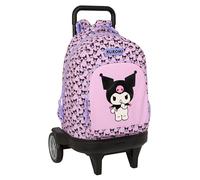Safta KUROMI - Large Backpack with Wheels, Compact Evolution, Removable, Ideal for Children of Different Ages, Comfortable and Versatile, Quality and Resistance, 13 x 22 x 45 cm