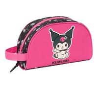 Safta Kuromi - Large Children's Toiletry Bag, Adaptable to Cart, Ideal for Children from 5 to 14 Years, Comfortable and Versatile, Quality and Resistance, 26 x 16 x 9 cm, Black/Fuchsia, M, Casual