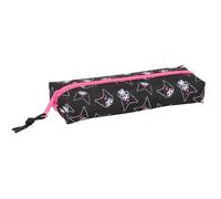 Safta KUROMI Rectangular Children's Pencil Case, Children's Pencil Case, Ideal for School Age Children, Comfortable and Versatile, Quality and Resistance, 22 x 7 x 40 cm, black/fuchsia, M, Casual