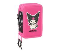 Safta KUROMI - School Pencil Case with 37 Tools Included, Children's Pencil Case, Child, Ideal for Children from 5 to 14 Years, Comfortable and Versatile, Quality and Resistance, 12.5 x 5.5 x 19.5 cm