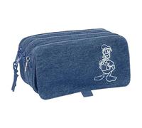 Safta Large Triple Denim Pencil Case, Denim, Casual, Unisex, 21.5 x 8 x 10 cm
