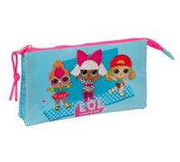 Safta LOL Surprise! Divas - Triple Pencil Case, Children's Pencil Case, Ideal for School Age Children, Comfortable and Versatile, Quality and Resistance, 22 x 3 x 12 cm, Blue, Blue, Estándar, Casual