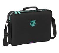 Safta M385, F.C. Barcelona 3rd EQUIPMENT-School Wallet, Pencil Case, Shoulder Bag, Comfortable and Versatile, Quality and Resistance, 38 x 6 x 28 cm, Black Unisex Children, Standard, Black/White,