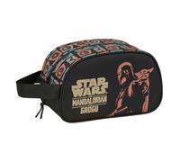 Safta - Mandalorian & Grogu Adaptable Toiletry Bag, School Organizer with Side Handle, Zippered Compartment, School Toiletry Bag, Measures 26 x 12 x 15 cm