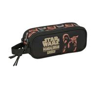 Safta - Mandalorian & Grogu Double School Pencil Case, Children's School Pencil Case with Two Separate Compartments and Zippers, Side Hand Handle, Measures 21 x 6 x 8 cm, School Pencil Case 2
