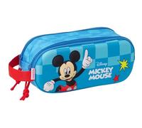 Safta MICKEY MOUSE 3D - Double 3D Pencil Case, Children's Pencil Case, Ideal for School Age Children, Comfortable and Versatile, Quality and Resistance, 21 x 6 x 8 cm, blue, M, Casual