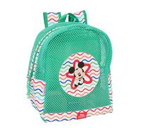 Safta MICKEY MOUSE - Children's Beach Backpack, Anti Sand, with Handles, Easy Cleaning, Ideal for Children of Different Ages, Comfortable and Versatile, 32 x 12 x 38 cm, Mint/Multicolor, M, Casual