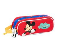 Safta MICKEY MOUSE GOOD DAY - Double Child's Pencil Case, Children's Pencil Case, Ideal for School Age Children, Comfortable and Versatile, Quality and Resistance, 21 x 6 x 8 cm, blue, M, Casual