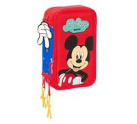 Safta MICKEY MOUSE GOOD DAY - School Pencil Case with 37 Tools Included, Children's Pencil Case, Child, Ideal for Children from 5 to 14 Years, Comfortable and Versatile, Quality and Resistance, 12.5 x